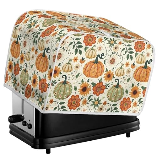 Kuiaobaty Toaster-Abdeckung mit Kürbis-Aufdruck, 2 Scheiben, Herbsternte, Kürbis, Sonnenblumen, Brotbackmaschine, Abdeckung mit Haken, kleines Gerät, Toaster, Staubschutz, M Kuiaobaty Toaster-Abdeckung mit Kürbis-Aufdruck, 2 Scheiben, Herbsternte, Kürbis, Sonnenblumen, Brotbackmaschine, Abdeckung mit Haken, kleines Gerät, Toaster, Staubschutz, M von Kuiaobaty