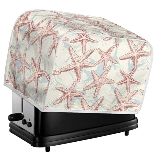 Kuiaobaty Toaster-Abdeckung mit Seestern-Druck, 4 Scheiben, Toile, Seestern, bedruckt, Küchengeräte, Dekoration, Staub- und Fingerabdruckschutz, M von Kuiaobaty