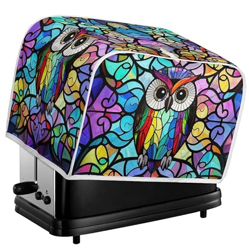 Kuiaobaty Toaster-Abdeckung mit buntem Eulen-Druck, 2 Scheiben, Toaster-Staubschutz, Buntglas, Vogeldruck, Brotbackkasten mit Haken, S Kuiaobaty Toaster-Abdeckung mit buntem Eulen-Druck, 2 Scheiben, Toaster-Staubschutz, Buntglas, Vogeldruck, Brotbackkasten mit Haken, S von Kuiaobaty
