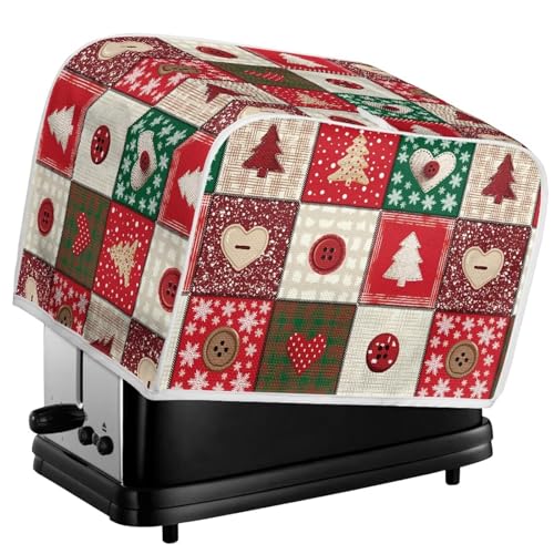 Kuiaobaty Weihnachtliche Patchwork-Toaster-Abdeckung, 2 Scheiben, kariert, für Küche, kleine Geräte, Staubschutzkappe, roter Brottoaster, staubdichte Kappe, S Kuiaobaty Weihnachtliche Patchwork-Toaster-Abdeckung, 2 Scheiben, kariert, für Küche, kleine Geräte, Staubschutzkappe, roter Brottoaster, staubdichte Kappe, S von Kuiaobaty