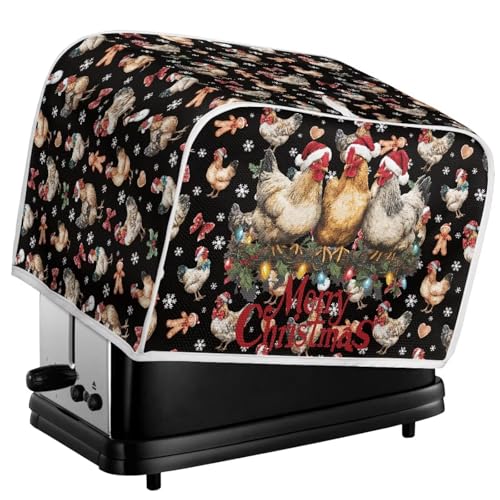 Kuiaobaty Weihnachts-Hühner-Abdeckung für Toaster, 4 Scheiben, Weihnachts-Huhn, Küchendekoration, waschbar, Backgeschirr, Staubschutz, Größe M von Kuiaobaty