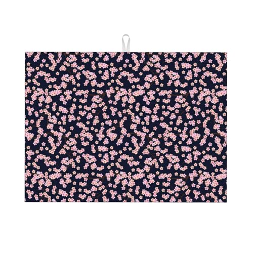 Kuilepa Abtropfmatte mit Blumendruck, für Küchentheke, Trockenmatten, Mikrofaser, Küchen-Arbeitsplattenschutz, Geschirr-Pad, groß, 45,7 x 61 cm von Kuilepa