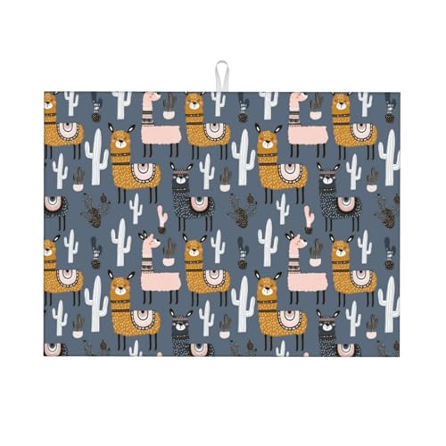 Kuilepa Abtropfmatte mit Lama- und Kaktus-Druck, für Küchentheke, Trockenmatten, Mikrofaser, Küchen-Arbeitsplattenschutz, Geschirr-Pad, groß, 45,7 x 61 cm Kuilepa Abtropfmatte mit Lama- und Kaktus-Druck, für Küchentheke, Trockenmatten, Mikrofaser, Küchen-Arbeitsplattenschutz, Geschirr-Pad, groß, 45,7 x 61 cm von Kuilepa