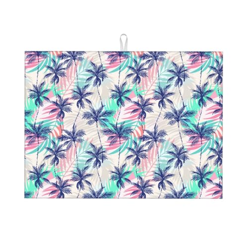 Kuilepa Abtropfmatte mit Palmblatt-Aufdruck, für Küchentheke, Trockenmatten, Mikrofaser, Küchen-Arbeitsplattenschutz, Geschirr-Pad, groß, 45,7 x 61 cm von Kuilepa