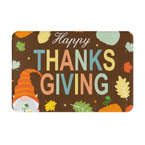 Kuilepa Fußmatte "Happy Thanksgiving mit Zwergen", für drinnen und draußen, Terrasse, rutschfeste Eingangsmatte für Zuhause, Außeneingang, Hof, Boden, Terrasse, 60 x 40 cm Kuilepa Fußmatte "Happy Thanksgiving mit Zwergen", für drinnen und draußen, Terrasse, rutschfeste Eingangsmatte für Zuhause, Außeneingang, Hof, Boden, Terrasse, 60 x 40 cm von Kuilepa