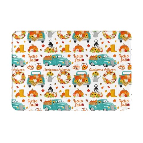 Kuilepa Fußmatte mit Herbst-Kürbis- und Sonnenblumen-Druck, für drinnen und draußen, Terrasse, rutschfeste Eingangsmatte für Zuhause, Außeneingang, Hof, Boden, Terrasse, 60 x 40 cm Kuilepa Fußmatte mit Herbst-Kürbis- und Sonnenblumen-Druck, für drinnen und draußen, Terrasse, rutschfeste Eingangsmatte für Zuhause, Außeneingang, Hof, Boden, Terrasse, 60 x 40 cm von Kuilepa