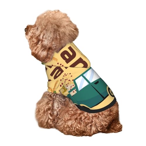 Kuilepa Hunde-Kapuzenpullover mit Aufdruck "Happy Thanksgiving Day", Sicherheits-Hundekleidung, Hunde-Kapuzenpullover für kleine, mittelgroße und große Hunde (Größe XS-XXL) von Kuilepa