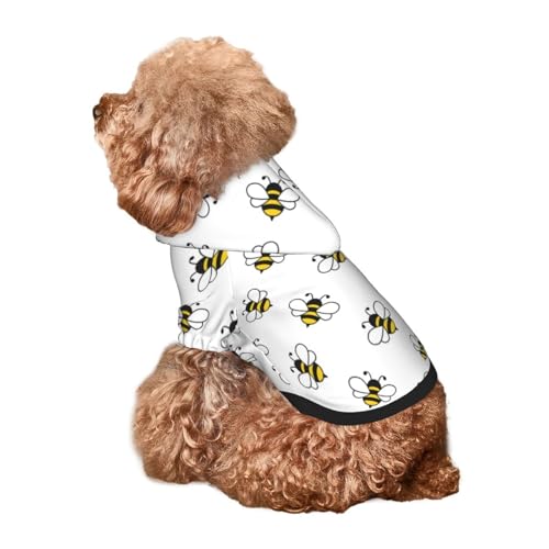 Kuilepa Hunde-Kapuzenpullover mit Bienenmuster, Sicherheits-Hundekleidung, Hunde-Kapuzenpullover für kleine, mittelgroße und große Hunde (Größe XS-XXL) von Kuilepa