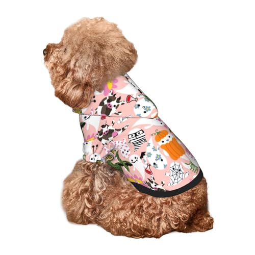 Kuilepa Hunde-Kapuzenpullover mit Cartoon-Halloween-Aufdruck, Sicherheits-Hundekleidung, Hunde-Kapuzenpullover für kleine, mittelgroße und große Hunde (Größe XS-XXL) von Kuilepa