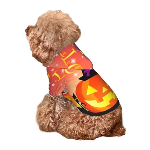Kuilepa Hunde-Kapuzenpullover mit Halloween-Aufdruck, Sicherheits-Hundekleidung, Hunde-Kapuzenpullover für kleine, mittelgroße und große Hunde (Größe XS-XXL) von Kuilepa