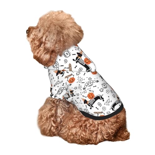 Kuilepa Hunde-Kapuzenpullover mit Halloween-Dackel-Aufdruck, Sicherheits-Hundekleidung, Hunde-Kapuzenpullover für kleine, mittelgroße und große Hunde (Größe XS-XXL) von Kuilepa