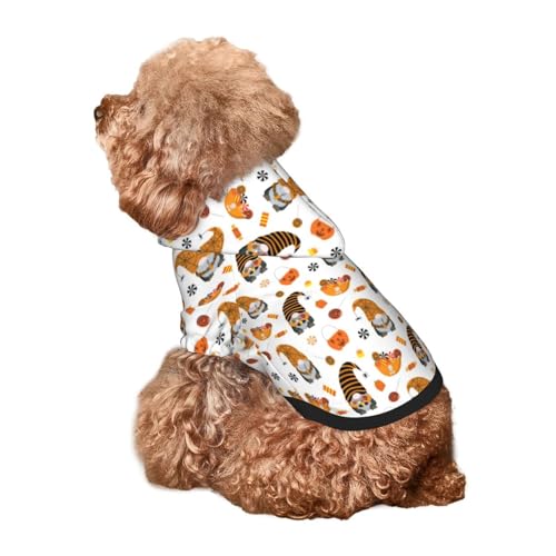 Kuilepa Hunde-Kapuzenpullover mit Halloween-Zwergen-Aufdruck, Sicherheits-Hundekleidung, Hunde-Kapuzenpullover für kleine, mittelgroße und große Hunde (Größe XS-XXL) von Kuilepa