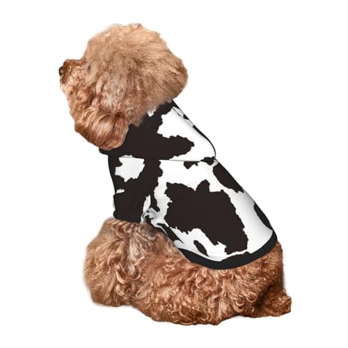 Kuilepa Hunde-Kapuzenpullover mit Kuhfell-Aufdruck für kleine, mittelgroße und große Hunde (Größe XS - XXL) von Kuilepa