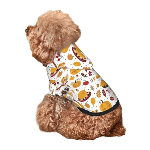 Kuilepa Hunde-Kapuzenpullover mit Thanksgiving-Aufdruck, Sicherheits-Hundekleidung, Hunde-Kapuzenpullover für kleine, mittelgroße und große Hunde (Größe XS-XXL) von Kuilepa