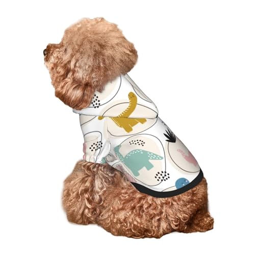 Kuilepa Hunde-Kapuzenpullover mit niedlichem Dinosaurier-Druck, Sicherheits-Hundekleidung, Hunde-Kapuzenpullover für kleine, mittelgroße und große Hunde (Größe XS-XXL) von Kuilepa