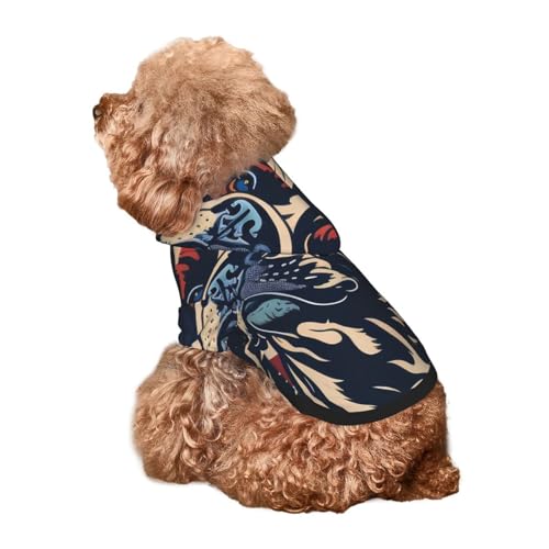 Kuilepa Hunde-Kapuzenpullover mit patriotischer Bulldogge, mit Kunstdruck, Sicherheits-Hundepullover, Hunde-Kapuzenpullover für kleine, mittelgroße und große Hunde (Größe XS-XXL) von Kuilepa