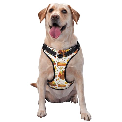 Kuilepa Hundegeschirr, kein Ziehen, reflektierend, Oxford-Gewebe, einfache Kontrolle, Größe M, L, Thanksgiving mit Türkei Kuilepa Hundegeschirr, kein Ziehen, reflektierend, Oxford-Gewebe, einfache Kontrolle, Größe M, L, Thanksgiving mit Türkei von Kuilepa