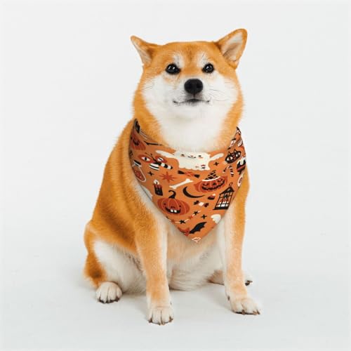 Kuilepa Hundehalstuch, Halloween, 2 Aufdruck, Geburtstagsgeschenk, waschbar, Bandana für kleine bis große Hunde, Welpen, Katzen, groß Kuilepa Hundehalstuch, Halloween, 2 Aufdruck, Geburtstagsgeschenk, waschbar, Bandana für kleine bis große Hunde, Welpen, Katzen, groß von Kuilepa