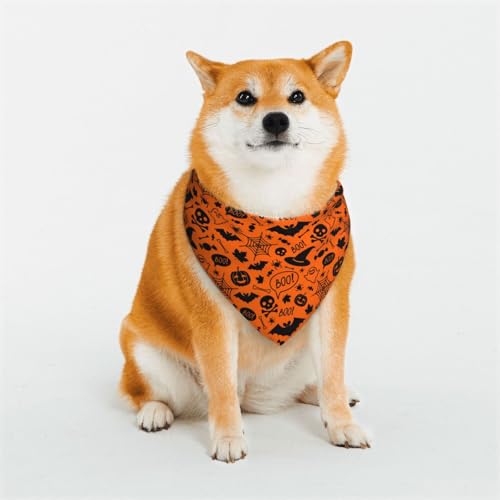 Kuilepa Hundehalstuch, Motiv: Happy Halloween, 6 Aufdruck, Geburtstagsgeschenk, waschbar, Bandana für kleine bis große Hunde, Welpen, Katzen, klein Kuilepa Hundehalstuch, Motiv: Happy Halloween, 6 Aufdruck, Geburtstagsgeschenk, waschbar, Bandana für kleine bis große Hunde, Welpen, Katzen, klein von Kuilepa