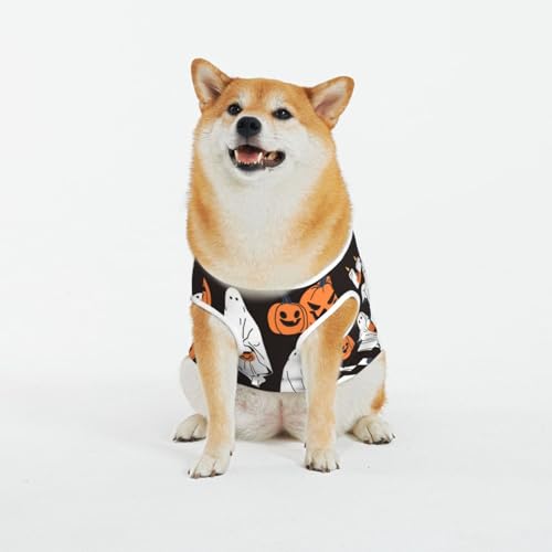 Kuilepa Hundepullover mit Halloween-Aufdruck "Geister und Kürbisse", für kaltes Wetter, Hunde-Sweatshirt, Hundejacke für drinnen und draußen Kuilepa Hundepullover mit Halloween-Aufdruck "Geister und Kürbisse", für kaltes Wetter, Hunde-Sweatshirt, Hundejacke für drinnen und draußen von Kuilepa