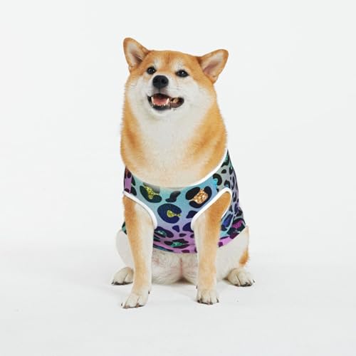 Kuilepa Hundepullover mit Regenbogen-Tierfell-Druck, für kaltes Wetter, Hunde-Sweatshirt, Hundejacke für drinnen und draußen von Kuilepa