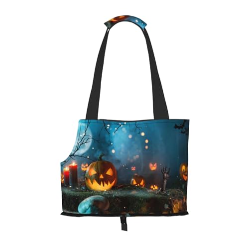 Kuilepa Hundetragetasche mit gruseligem Halloween-Aufdruck für kleine Hunde, weiche Seiten, Haustier-Tragetasche mit Taschen, tragbare mittelgroße Hunde, Welpen, große Katzen, Reisehandtasche für Kuilepa Hundetragetasche mit gruseligem Halloween-Aufdruck für kleine Hunde, weiche Seiten, Haustier-Tragetasche mit Taschen, tragbare mittelgroße Hunde, Welpen, große Katzen, Reisehandtasche für von Kuilepa