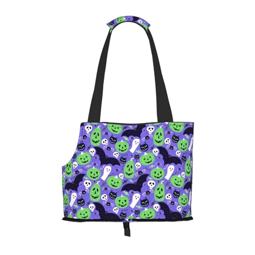 Kuilepa Hundetragetasche mit niedlichem Halloween-Aufdruck für kleine Hunde, weiche Seiten, Haustier-Tragetasche mit Taschen, tragbare mittelgroße Hunde, Welpen, große Katzen, Reisehandtasche Kuilepa Hundetragetasche mit niedlichem Halloween-Aufdruck für kleine Hunde, weiche Seiten, Haustier-Tragetasche mit Taschen, tragbare mittelgroße Hunde, Welpen, große Katzen, Reisehandtasche von Kuilepa