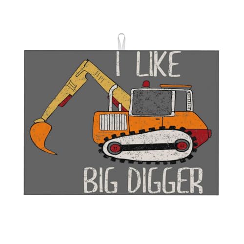 Kuilepa I Like Big Digger Print Abtropfmatte für Küchentheke Trockenmatten Mikrofaser Küche Arbeitsplatte Schutz Geschirr Pad groß 45,7 x 61 cm Kuilepa I Like Big Digger Print Abtropfmatte für Küchentheke Trockenmatten Mikrofaser Küche Arbeitsplatte Schutz Geschirr Pad groß 45,7 x 61 cm von Kuilepa