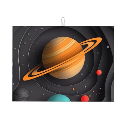 Kuilepa Sonnensystem-Papier-Kunstdruck, Abtropfmatte für Küchentheke, Trockenmatten, Mikrofaser, Küchenarbeitsplattenschutz, Geschirrunterlage, groß, 45,7 x 61 cm Kuilepa Sonnensystem-Papier-Kunstdruck, Abtropfmatte für Küchentheke, Trockenmatten, Mikrofaser, Küchenarbeitsplattenschutz, Geschirrunterlage, groß, 45,7 x 61 cm von Kuilepa