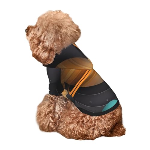Kuilepa Sonnensystem-Papier-Kunstdruck, Hunde-Kapuzenpullover für kleine, mittelgroße und große Hunde (Größe XS-XXL) von Kuilepa
