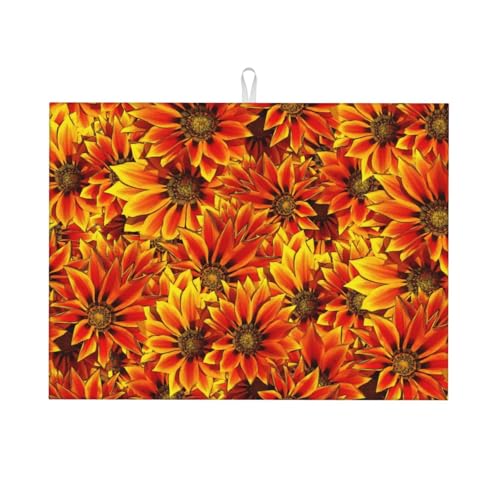 Kuilepa Sunflower4 Abtropfmatte für Küchentheke, Trockenmatte, Mikrofaser, Küchenarbeitsplattenschutz, Geschirrunterlage, groß, 45,7 x 61 cm von Kuilepa