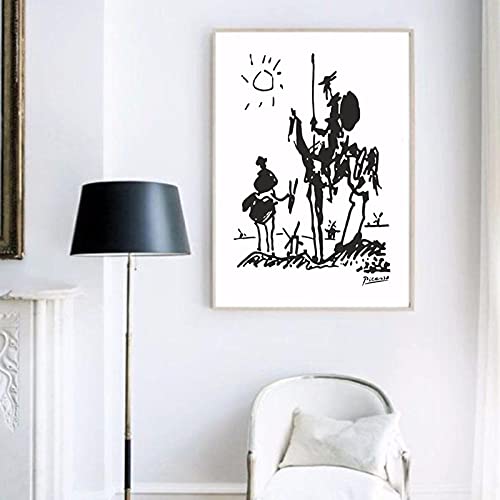 Picasso moderne abstrakte Gemälde Leinwand Kunst Don Quijote Banksy Poster Wandbilder Wohnzimmer Dekor 70x100cm rahmenlos von Kuingbhn