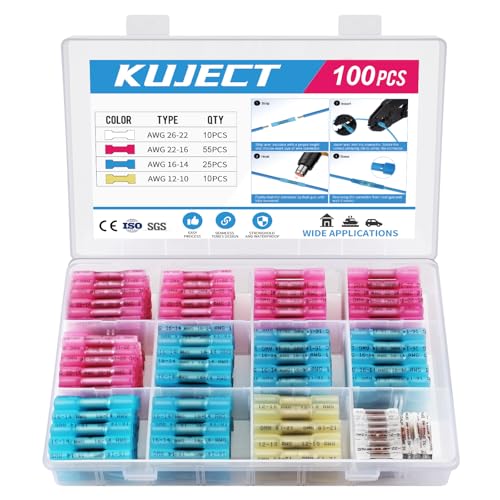 Kuject 100stk Quetschverbinder Set Kabelverbinder Stoßverbinder Wasserdicht Schrumpfverbinder 10-22 AWG Stossverbinder Kuject 100stk Quetschverbinder Set Kabelverbinder Stoßverbinder Wasserdicht Schrumpfverbinder 10-22 AWG Stossverbinder von Kuject