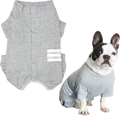 Kukaster Pet Hundebody Nach Op Kastration Hündin Rüde Wundschutzanzüge für Französische Bulldogge, Nylonschnalle für Haarausfall, Allergien Rasur, FD01 Grey L Kukaster Pet Hundebody Nach Op Kastration Hündin Rüde Wundschutzanzüge für Französische Bulldogge, Nylonschnalle für Haarausfall, Allergien Rasur, FD01 Grey L von Kukaster Pet