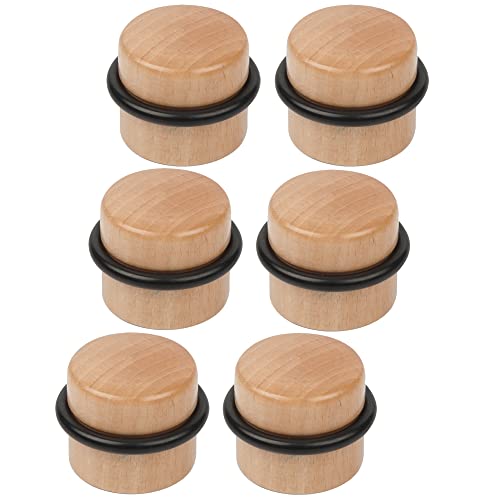 Kukicu Türstopper – Türstopper aus Holz, selbstklebend, für Holzböden, diskret und elegant, 6 Stück (Buche) (6 Stück) von Kukicu