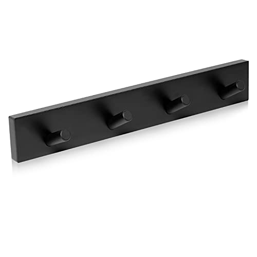 Kukicu Wandgarderobe Schwarz - Garderobe Holz 4 Haken - Hakenleiste Kleiderhaken Wand für Schlafzimmer, Garderoben, Badezimmer und Kinderzimmer Kukicu Wandgarderobe Schwarz - Garderobe Holz 4 Haken - Hakenleiste Kleiderhaken Wand für Schlafzimmer, Garderoben, Badezimmer und Kinderzimmer von Kukicu