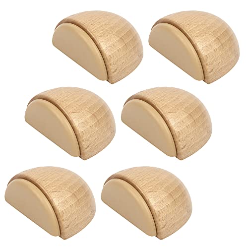 Kukicu Türstopper Boden Selbstklebend - Tür Stopper aus Holz - Türstopper zum Kleben - Selbstklebende Türstopper in Buche [6 Stück] von Kukicu