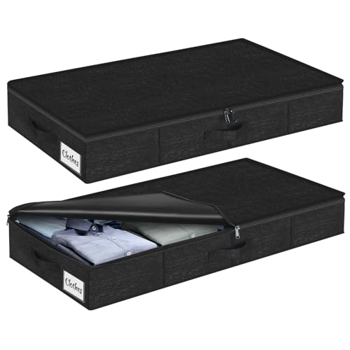 Kukikan Unterbett-Aufbewahrungsbox 2er-Set – Flache, 11.5cm Slim Low Profile Underbed Clothes Storage Organizer for Dorm & Home, Use for Blanket and Toy Storage Box W/Sturdy Bottom/Sides Kukikan Unterbett-Aufbewahrungsbox 2er-Set – Flache, 11.5cm Slim Low Profile Underbed Clothes Storage Organizer for Dorm & Home, Use for Blanket and Toy Storage Box W/Sturdy Bottom/Sides von Kukikan