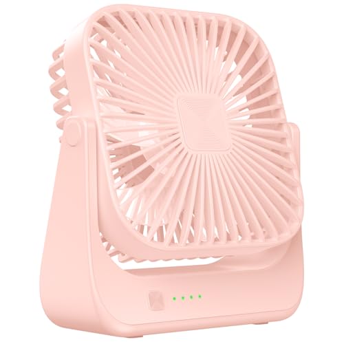 Tischventilator Mini USB Ventilator Tragbarer Klein Wiederaufladbarer 4 Geschwindigkeiten 360° drehbarer Akku Aufladbar Leise ventilatoren Für Reisen Büro Zuhause Draußen Geschenke für Frauen Männer von Kukiwhy