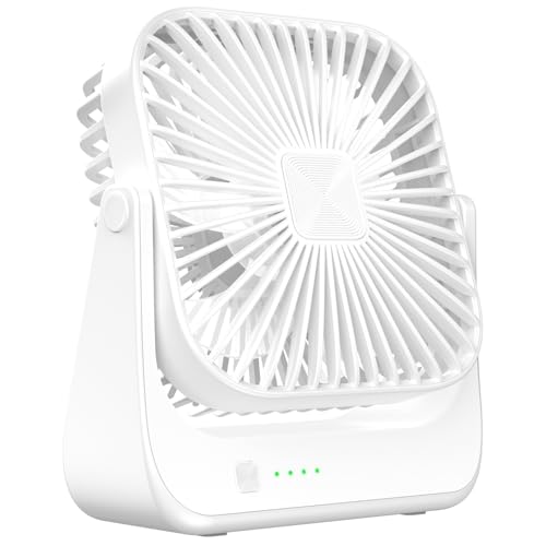 Tischventilator Mini USB Ventilator Tragbarer Klein Wiederaufladbarer 4 Geschwindigkeiten 360° drehbarer Akku Aufladbar Leise ventilatoren Für Reisen Büro Zuhause Draußen Geschenke für Frauen Männer von Kukiwhy