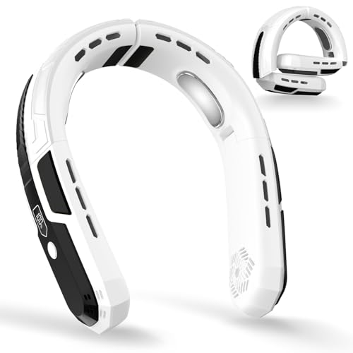 Tragbarer Nackenventilator, 6000mah Akku Hals Ventilator Wiederaufladbarer, 3 Geschwindigkeiten Faltbarer USB Ventilator Leise Mini Ventilator für Reisen im Freien Drinnen, geschenke Für Männer Frauen von Kukiwhy