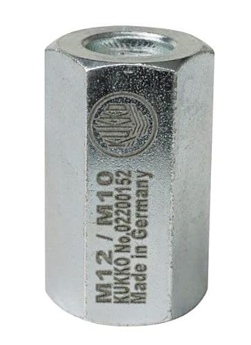 Kukko M10 x 8mm x 8mm x 1mm Verbindungsmutter, Innengewinde M10, Eisen, Klasse 6H, Rechtsgewinde, ISO Metric, Kohlenstoffstahl, Kupplung, Nut Kukko M10 x 8mm x 8mm x 1mm Verbindungsmutter, Innengewinde M10, Eisen, Klasse 6H, Rechtsgewinde, ISO Metric, Kohlenstoffstahl, Kupplung, Nut von Kukko