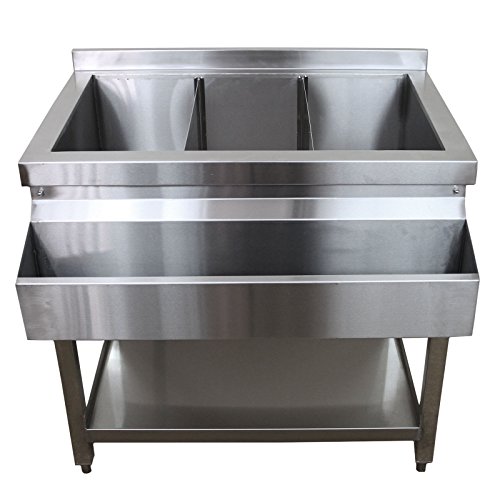 Cocktail Station Profi Barmixertheke Bar Theke mit Eisbehälter KuKoo Gastro Edelstahl 85cm (H) x 55cm (L) x 85cm (B) von Kukoo