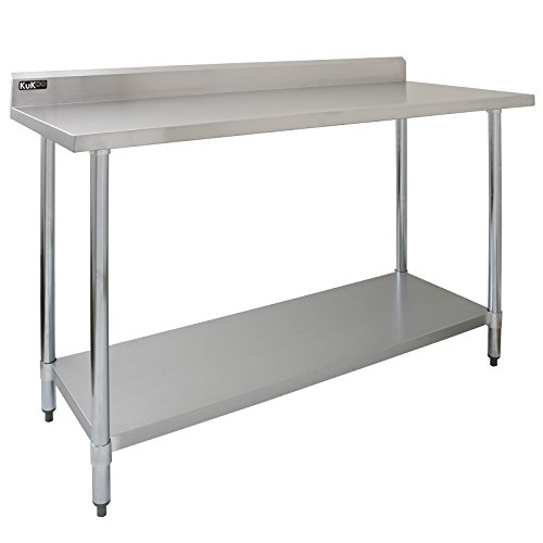 Kukoo Gastro Catering Edelstahl Arbeitstisch Küchentisch Zubereitungstisch Gastrotisch Gastronomie 90cm H x 150cm L x 60cm B mit 250kg Tragkraft Gastronomie Edelstahltisch Gastroküche von Kukoo