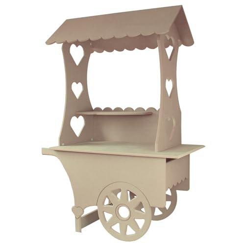 KuKoo Mini Süßigkeitenstand Süßwarenstand Süßigkeitenbar Candy-Bar Süßigkeiten-Buffet Süßigkeiten-Wagen Süßwaren Catering Hochzeitsdeko Geburtstage Partybedarf 132cm x 87cm x 48cm von KuKoo