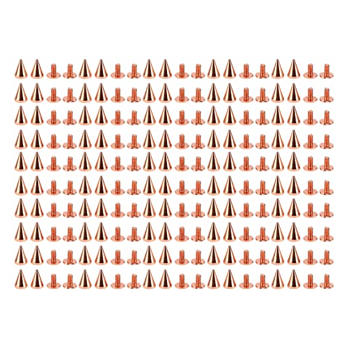 100 Sets Kegelspikes, Kegelspitzen Schraubpfutter, Messing Leder Bastelnietschrauben für DIY -Lederhandwerk und Kleidung (7 * 10 mm) von Kukyller