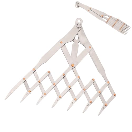 2 Punkt gleicher Abstand Messanlyer, Edelstahl gleichbleibig gleiches Raumteiler Lineal -Werkzeug für Ledergürtel, die gleichermaßen beabstandete Punkte (7 Zähne mit Schloss) von Kukyller