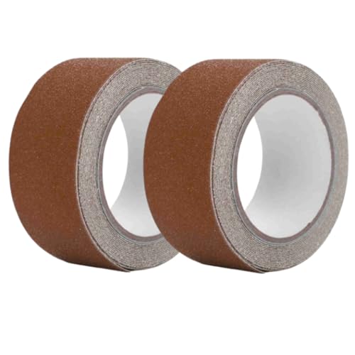 2 Rollen Anti -Schlupftraktionsband, farbenfrohe 2in x 16 Fuß PVC Anti -Schlupf Nicht -Skid -Klebeband Treppe Stufe Sicherheitsklebstoff für Teppichtreppen Sicherheitstufe Schritt (Kaffee) von Kukyller