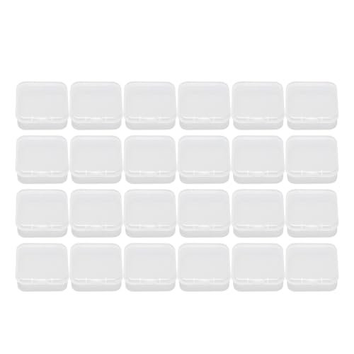 24 pcs klare kleine Plastiklagerbehälter mit Deckel, Mini Clear Clear Juwelry Box Transparent Schmuckhalter für Perlenperlen Handwerk 24 pcs klare kleine Plastiklagerbehälter mit Deckel, Mini Clear Clear Juwelry Box Transparent Schmuckhalter für Perlenperlen Handwerk von Kukyller