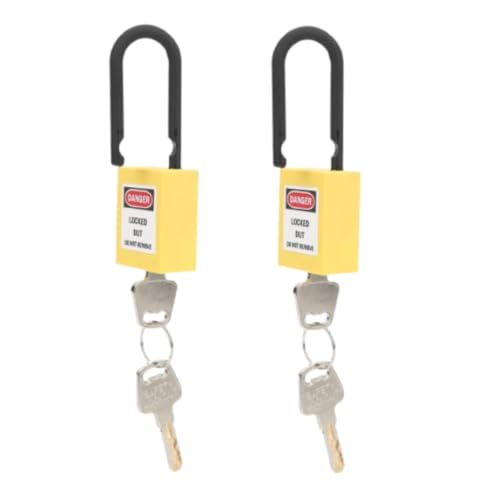 2pcs Lockout Tagout Sicherheitsvorhängeschloss, 38mm Lock -Out -Markierende und Keys Nylon Industrial Engineering Isolation Sicherheitsanwendungen (Gelb) von Kukyller